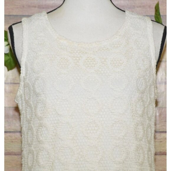 Isaac Mizrahi for Target Ivory Crochet Dress Size M Sleeveless Boho Cottage - Picture 2 of 10